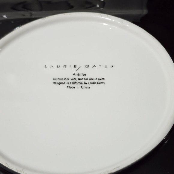 Laurie Gates Antilles White Square Salad  Plates 7" set of 4 flowered dessert - Picture 9 of 11